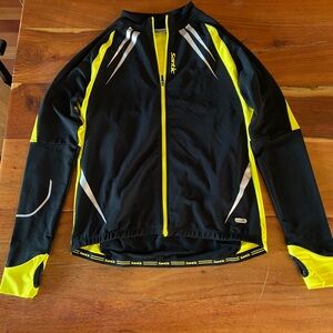 Santic Men's‎ Black/Yellow long sleeve full zip Cycling Jacket sz M